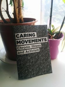 caring movements zine, plantpots in background